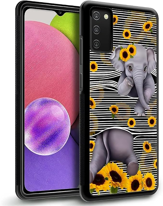 for Samsung Galaxy S20 FE Case, Cute Little Elephant Sunflower White Line Art - Image 5