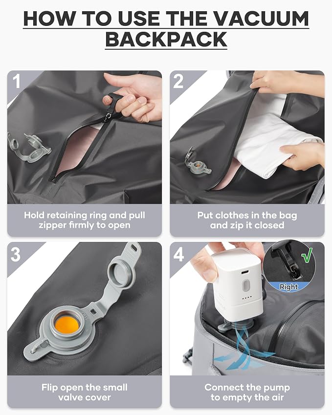 coofay Vacuum Backpack Travel - Image 3