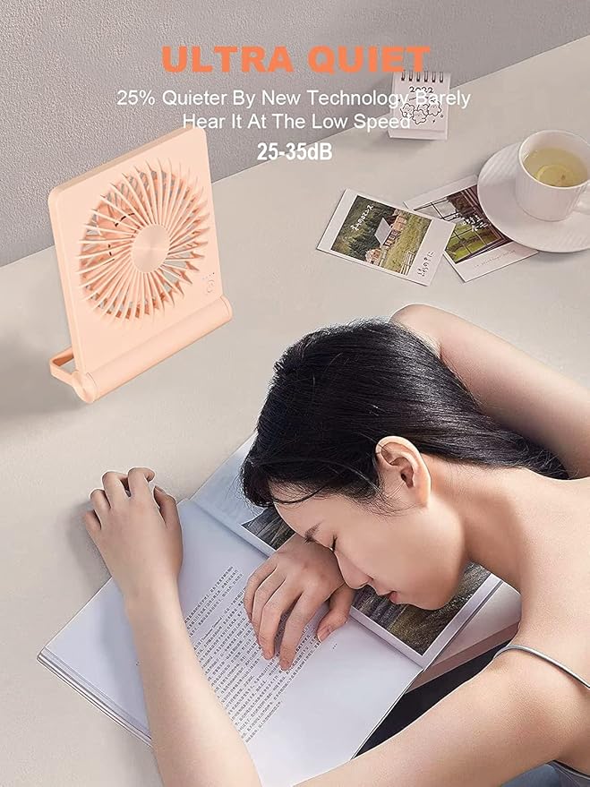 Small Desk Fan, Rechargeable USB Fan Battery Operated, Ultra Quiet, Strong Wind - Image 2