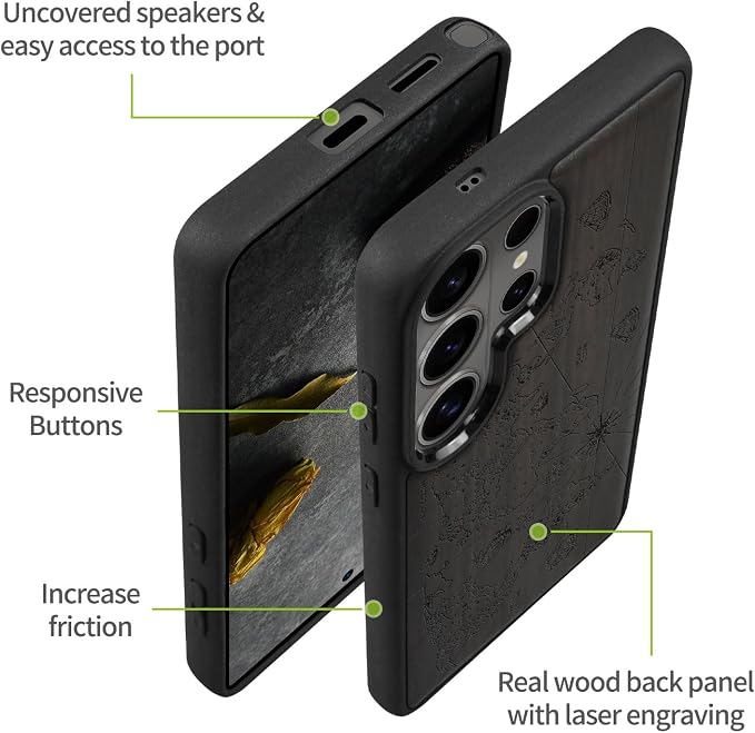 Carveit Magnetic Wooden Case for Samsung Galaxy S26 Ultra Case 2026, TPU - Image 6