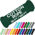 TECEUM Cotton Rope 3/16” – 50 FT – Strong All-Purpose Braided Rope – Natural by TECEUM