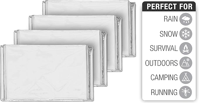 Swiss Safe Emergency Mylar Thermal Blankets + Bonus Space Blanket - Image 3