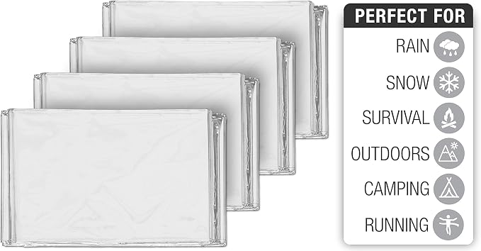 Swiss Safe Emergency Mylar Thermal Blankets + Bonus Space Blanket - Image 3