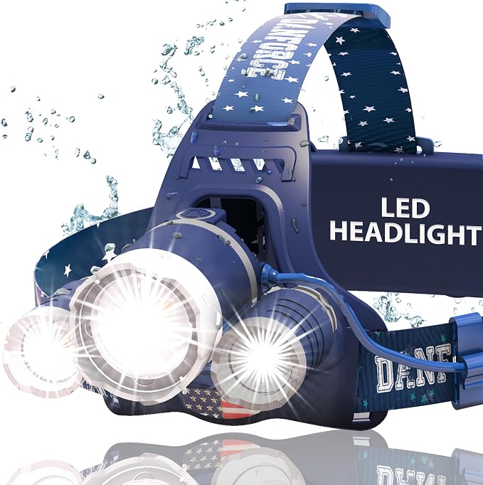DanForce Headlamp. USB Rechargeable LED Head Lamp. Ultra Bright LUMINUS 1080 by DanForce