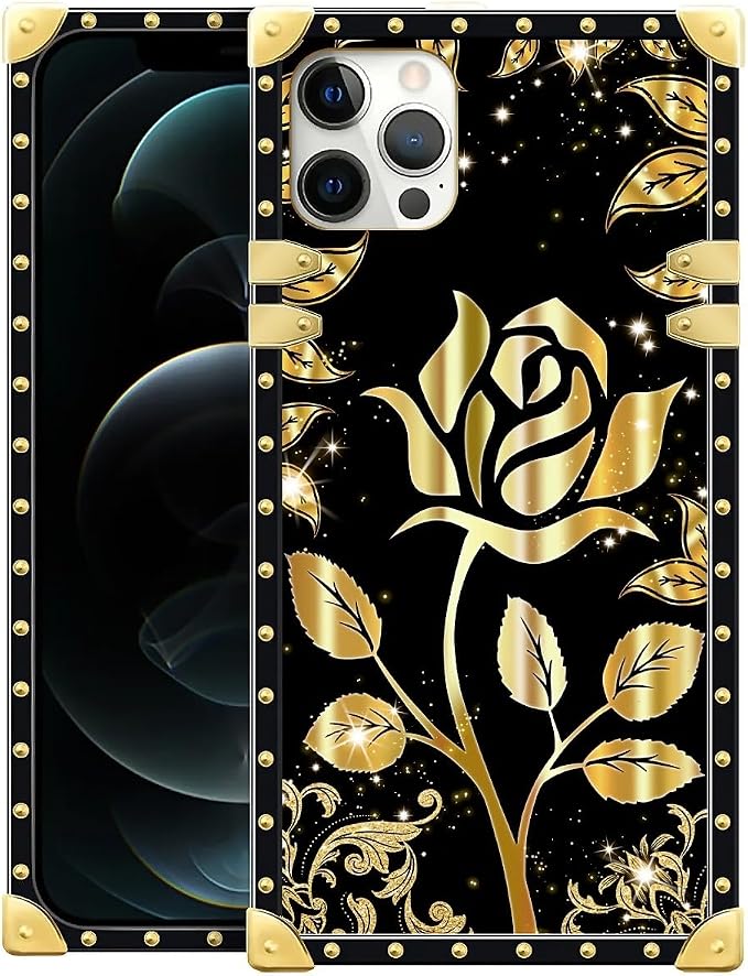 Compatible with iPhone 11 Pro Max Case, Shine Gold Rose Luxury Golden Decoration by Unknown