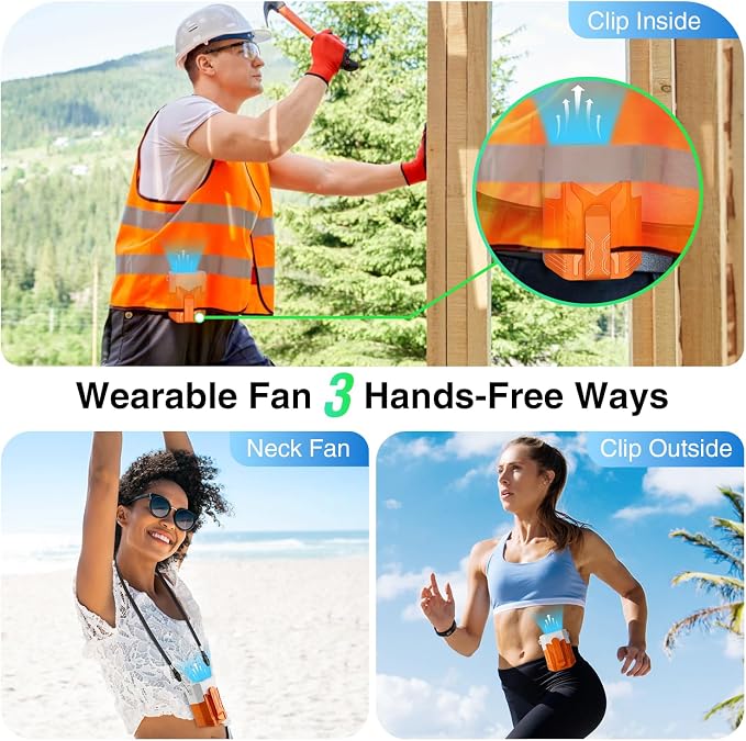 Portable Fan 4000mAh Rechargeable, 4 Speeds 13000RPM Strong Airflow, Personal - Image 4