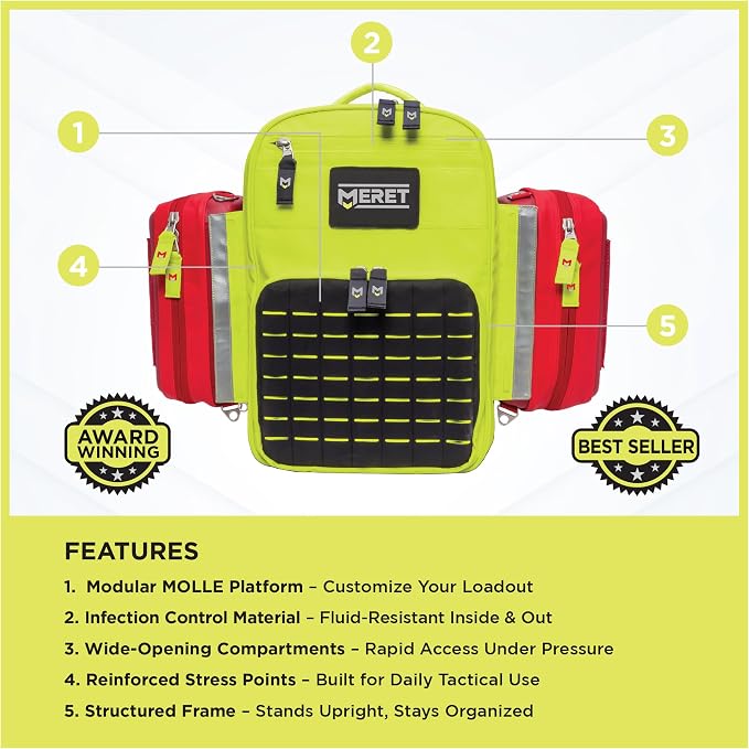 MERET V.E.R.S.A.™ PRO X EMS Backpack – Modular ALS BLS Trauma Bag - Image 7