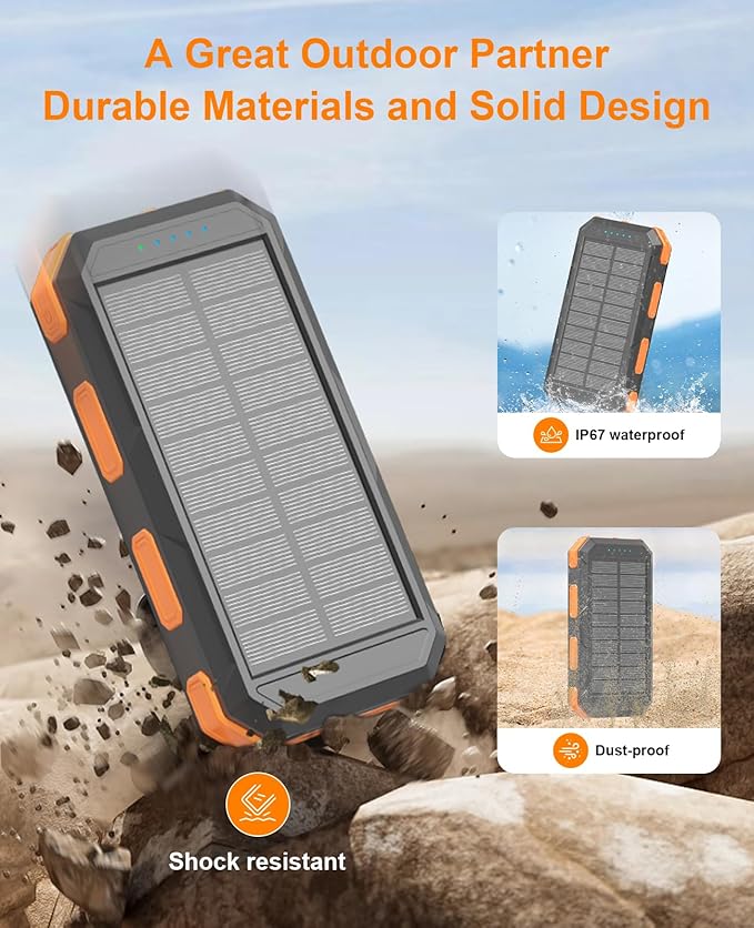 Solar Charger Power Bank 38800mAh, PD 22.5W USB-C Fast Charging Portable Charger - Image 4