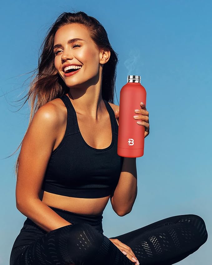 Insulated Water Bottle with Lid, 17 oz Reusable Leak-Proof Metal Stainless - Image 6
