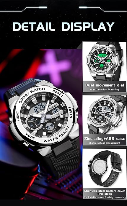 FANMIS Mens Military Multifunction Digital LED Watch Electronic Waterproof - Image 6