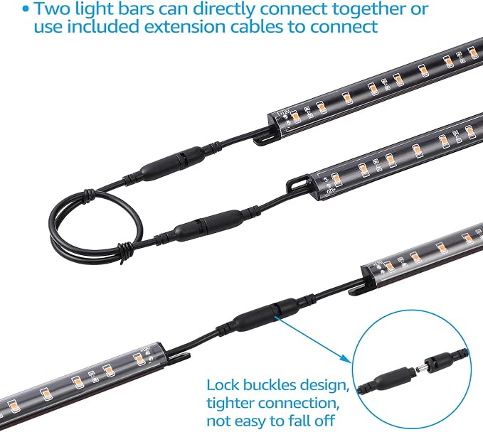 TORCHSTAR LED Safe Lighting Kit, 12 Inch Linkable Light Bars + Motion Sensor + - Image 4