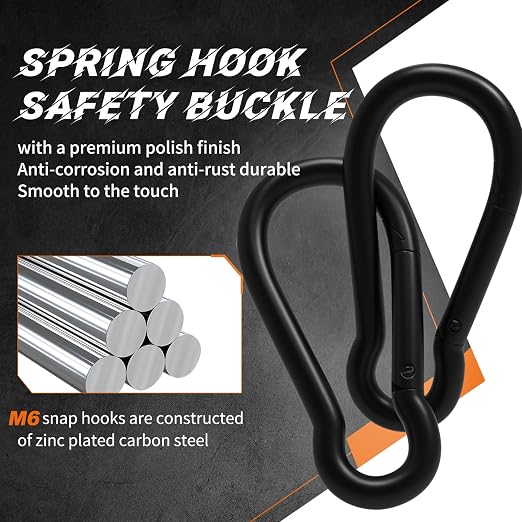 120PCS M6 Heavy Duty Carabiner Clip, 2.36Inch Snap Hook Quick Link Small - Image 3