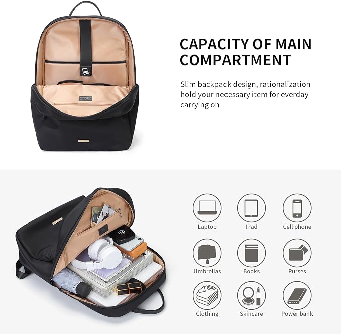 GOLF SUPAGS Laptop Backpack for Women Slim Computer Bag Work Travel College - Image 2