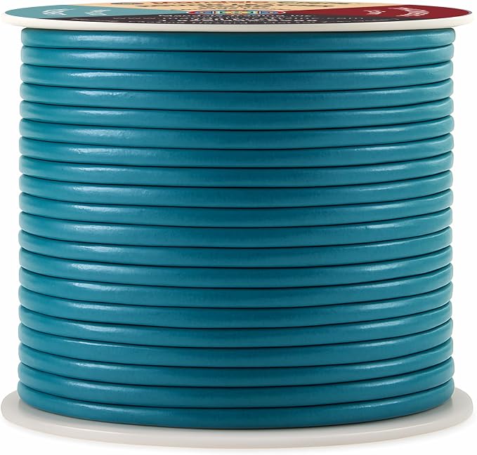 Mandala Crafts Round Genuine Teal Leather Cord - Image 2
