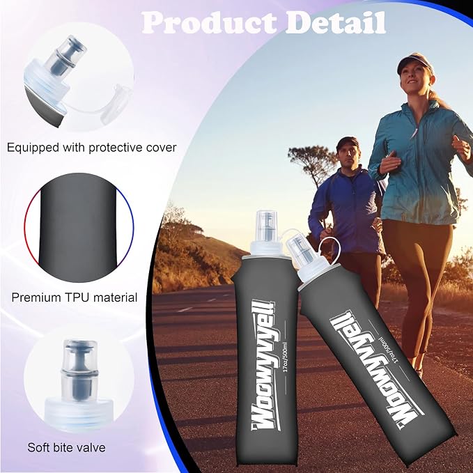 Running Vest Soft Flask, Collapsible Water Bottles - Image 5
