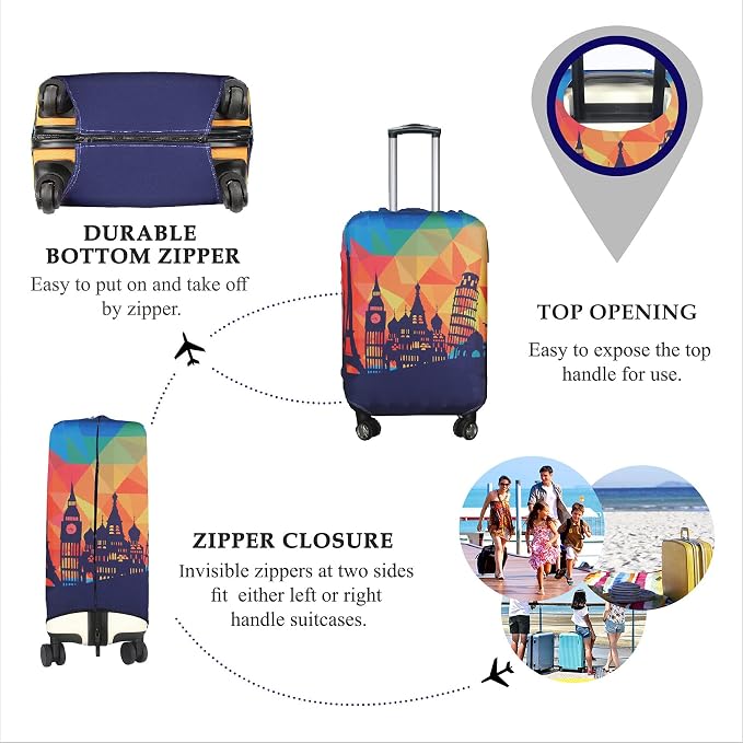 Explore Land Travel Luggage Cover Suitcase Protector Fits 23-26 Inch Case - Image 3