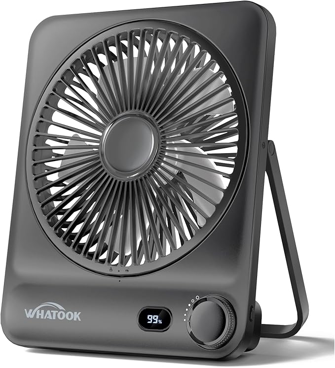 WHATOOK Large Travel Desk Fan: 10000mAh Battery 40 Hours Runtime Silent by FashionCaring-MakeitYours