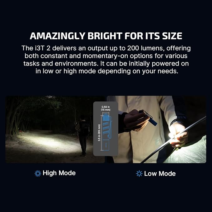 OLIGHT I3T 2 EOS Pocket EDC Flashlight, 200 Lumens Compact Bright Handheld - Image 3