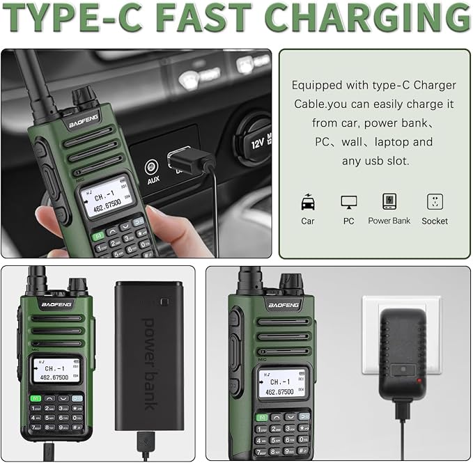 BAOFENG GMRS Radio Handheld Long Range GM-15 Pro 8W Walkie Talkie - Image 5