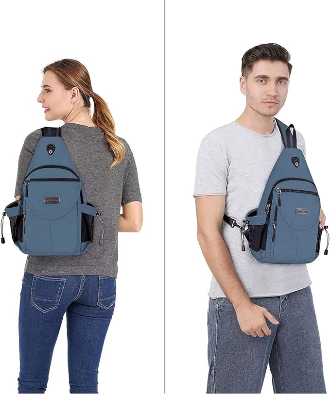 MOSISO Sling Backpack, Canvas Crossbody Hiking Daypack Bag - Image 6