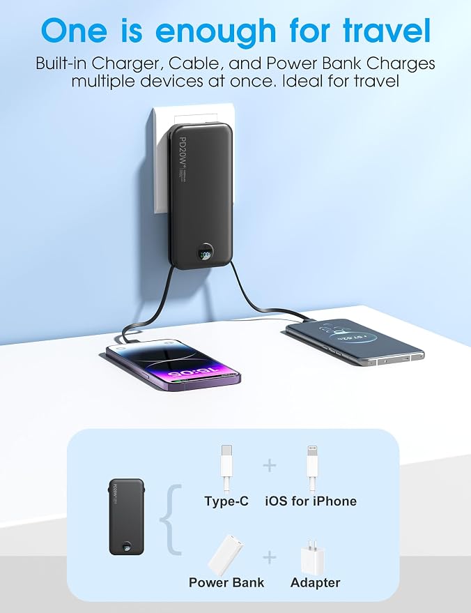 Portable Charger, 10000mAh PD20W Fast Charging Power Bank - Image 4