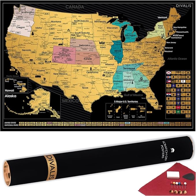 Detailed Scratch off USA Map by Divalis