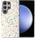 for Samsung Galaxy S24 Ultra Case, HL2 Beige Flower Branch Hybrid 2 Layer Hard by Unknown