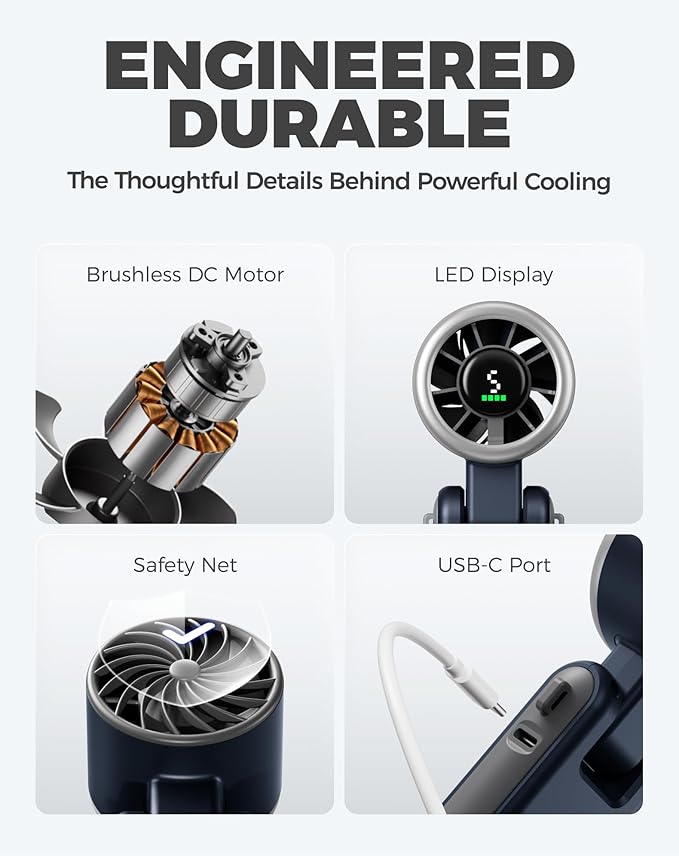 Diveblues Portable Handheld Turbo Fan, 5 Gear Wind, Battery Operated, 3 IN 1 - Image 7