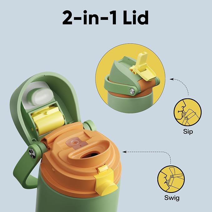 Insulated Water Bottle with Straw - Image 3