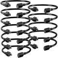 Short Extension Cord 1FT 12 Pack, 16 AWG Black Power Cord Indoor by Seeklyze