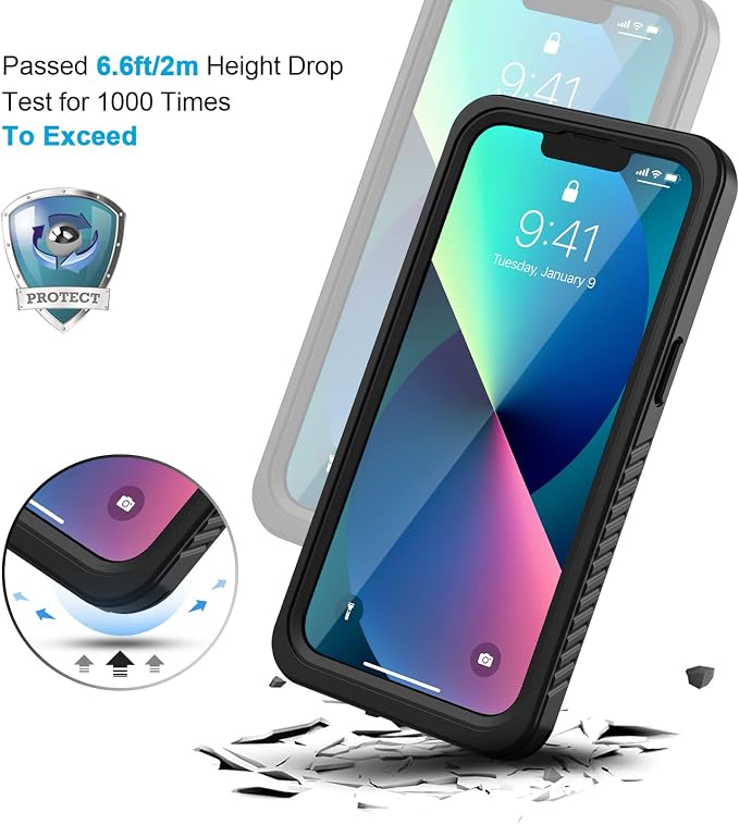 Lanhiem for iPhone 13 Case, IP68 Waterproof Dustproof Shockproof Cases - Image 4