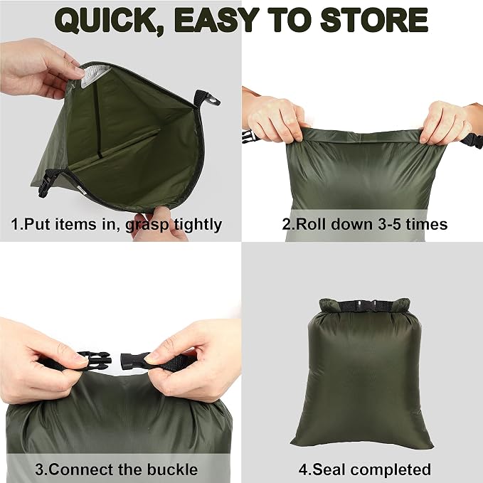 Dry Bags Waterproof Set, 5 Packs Ultralight Waterproof Bags Small Stuff Sack - Image 7
