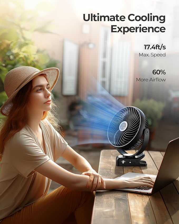 Koonie 10000mAh Portable Clip on Fan - Image 2