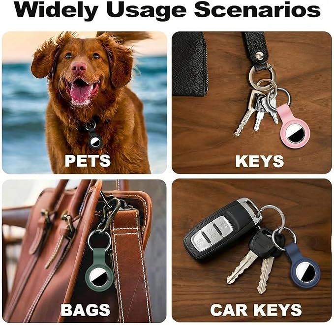 Linsaner Holder for AirTag 2nd Gen & 1st Gen, Silicone Case Keychain Key Ring - Image 5