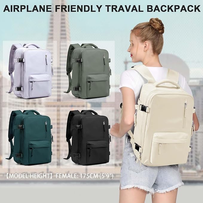 WONHOX Large Travel Backpack Carry on Flight Approved Laptop Work Business - Image 9