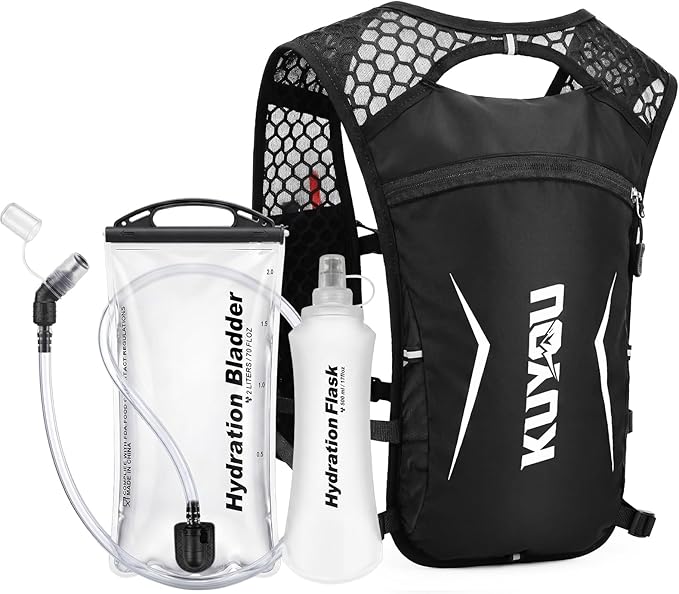 KUYOU Running Vest for Women & Men, Lightweight Hydration Backpack by KUYOU