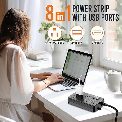 10FT Outdoor Waterproof Power Strip Surge Protector - Image 2
