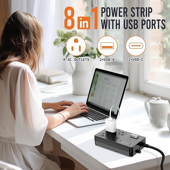 15FT Outdoor Waterproof Power Strip Surge Protector - Image 2