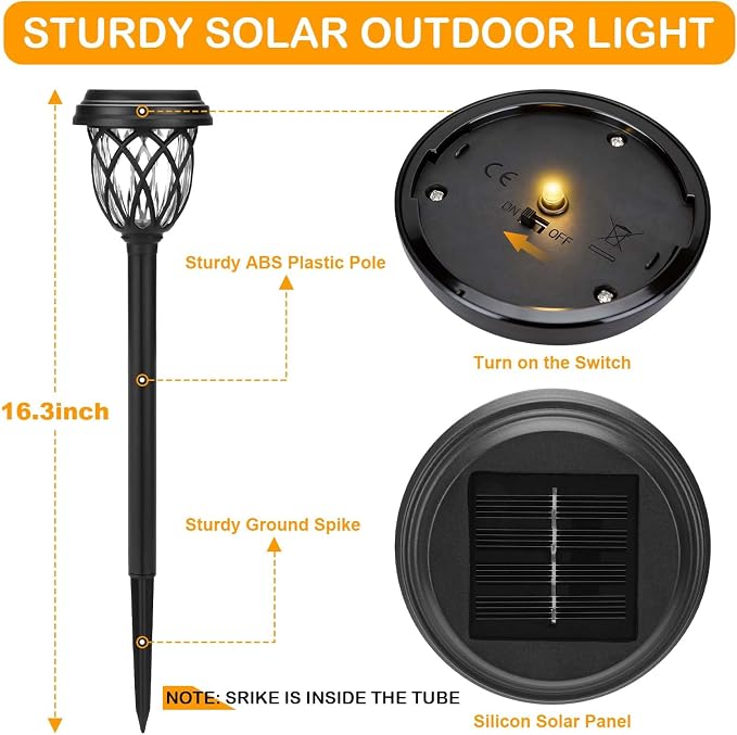 Solar Lights Outdoor 8 Pack Solar Garden Lights Waterproof IP65 Solar Landscape - Image 2