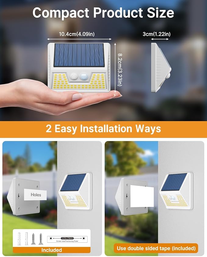 vighep 12Pack White Solar Lights Outdoor Motion Sensor, 6000K Cool Light/3 - Image 6