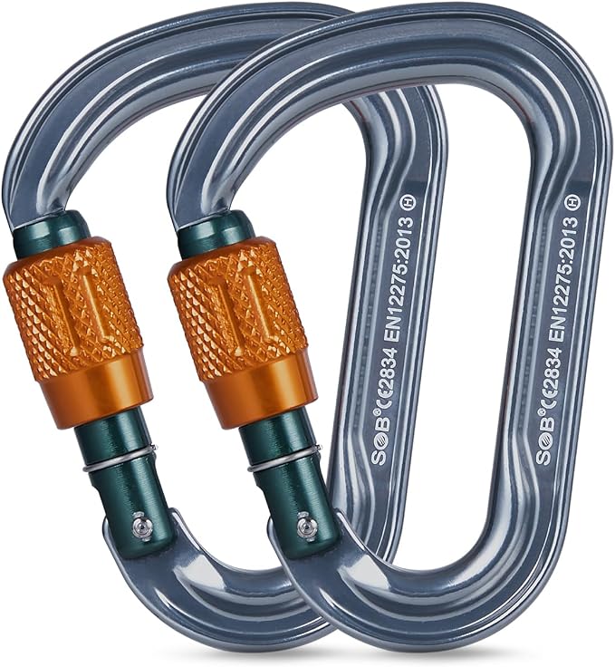 SOB Heavy Duty Steel Carabiner Clips -Auto Locking Climbing Carabiner, by SOB