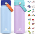 GoKEDA 18oz Kids Water Bottle, 2 Pack Insulated Bottles by Unknown