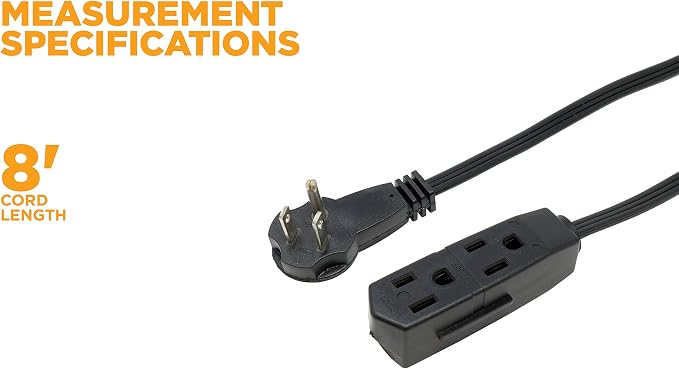 Woods 2243 16/3 Flat Indoor Extension Cord, 3 Grounded Outlets, Right Angled - Image 9