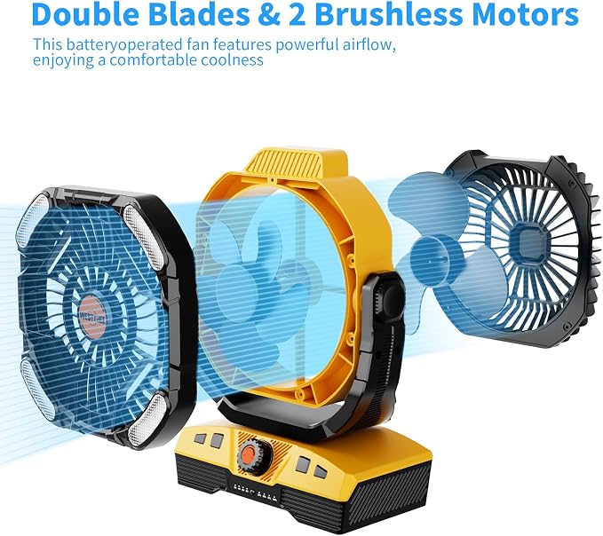 WESTTREE Camping Fan 20000mAh Rechargeable Battery Operated fan Outdoor Tent Fan - Image 2