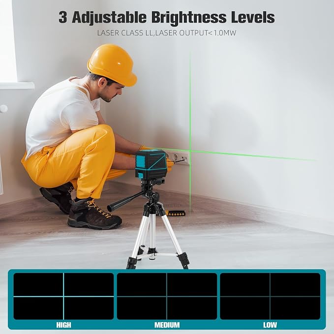 Laser Level with Tripod, 100 feet Green Cross Line Self Rotary Leveling Laser - Image 5