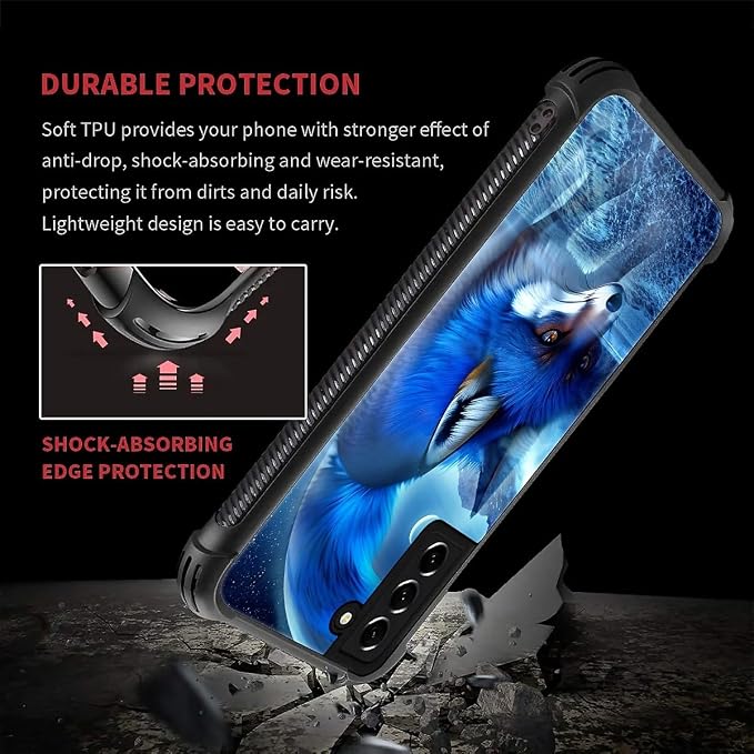 for Samsung Galaxy S21 FE Case, Snowy Mountain Fox Lake Pattern Graphic Design - Image 2