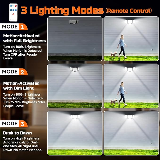 CLAONER 20W 3000LM LED Security Motion Sensor Outdoor Floodlights, 6500K - Image 5