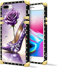 Compatible with iPhone 8 7 SE Case, High Heeled Purple Diamond Rose Luxury by Unknown