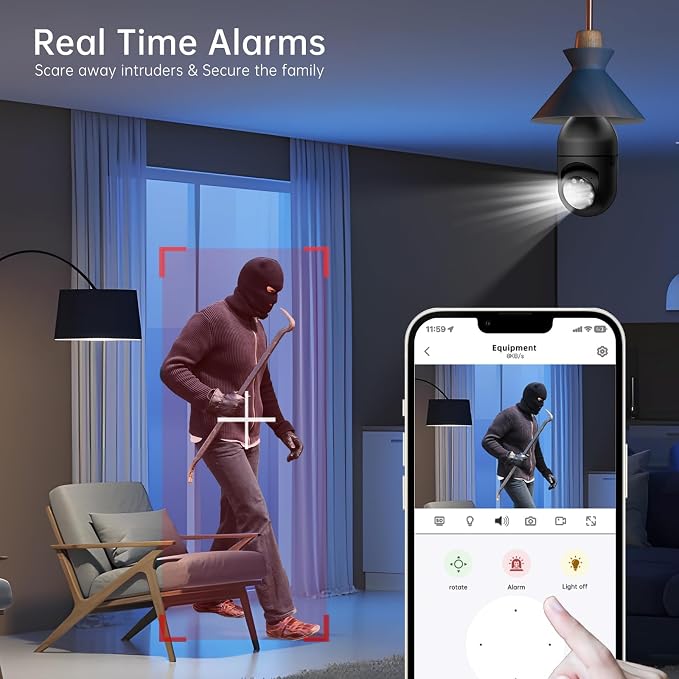 WESECUU Light Bulb Security Camera -5G& 2.4GHz WiFi 2K Security Cameras - Image 6