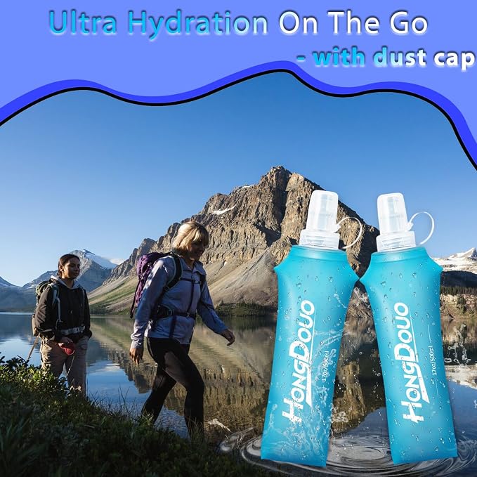 2 Packs Soft Flask, 17oz/500ml TPU Collapsible Soft Water Bottle - Image 4